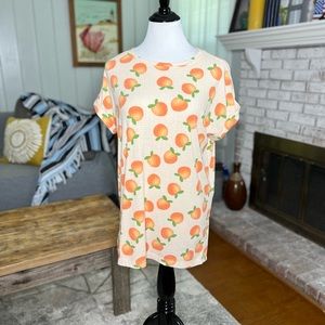 LuLaRoe Leah Drop Shoulder Cuff Tunic pointelle rib fabric